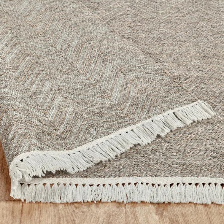 Handmade Flatweave Neutral Gray Rug