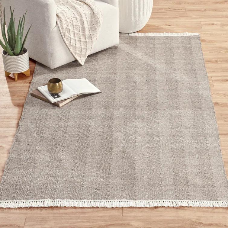 Handmade Flatweave Neutral Gray Rug