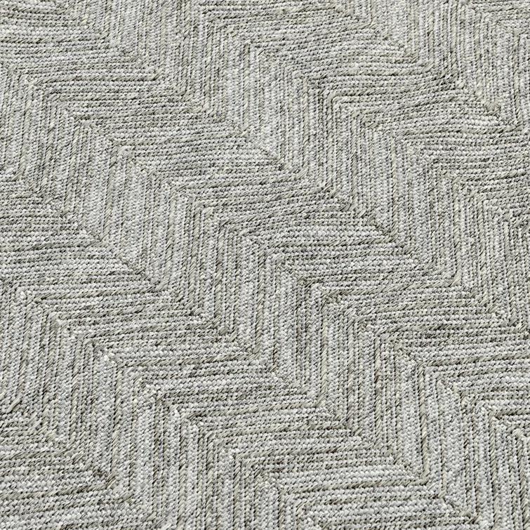 Stone Gray Handwoven Chevron Medium Rug 5'x8' - Reversible & Stain-Resistant
