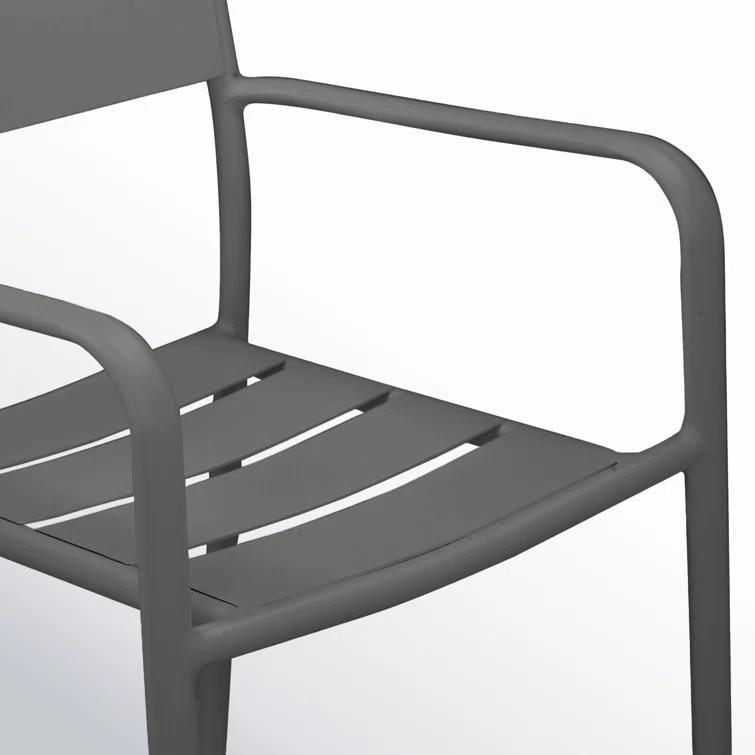 Bette Powder Coated Aluminum Outdoor Stacking Dining Armchair