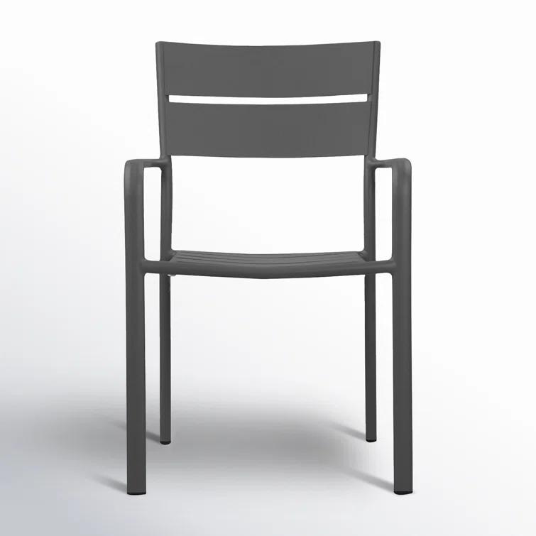 Bette Powder Coated Aluminum Outdoor Stacking Dining Armchair
