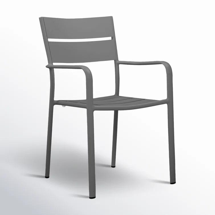 Bette Powder Coated Aluminum Outdoor Stacking Dining Armchair