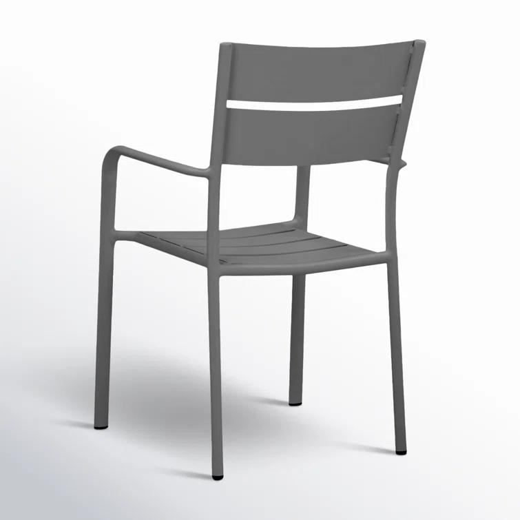 Bette Powder Coated Aluminum Outdoor Stacking Dining Armchair
