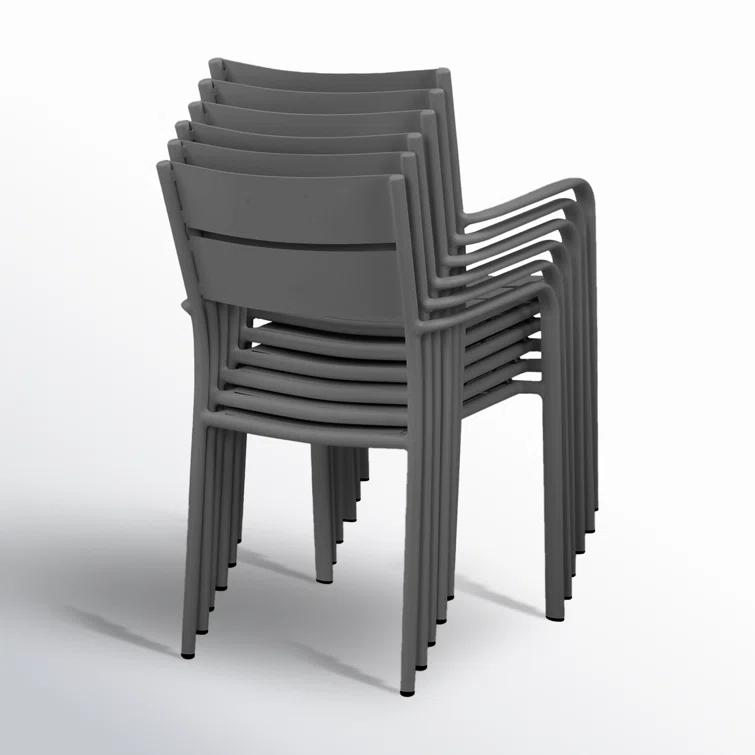 Bette Powder Coated Aluminum Outdoor Stacking Dining Armchair