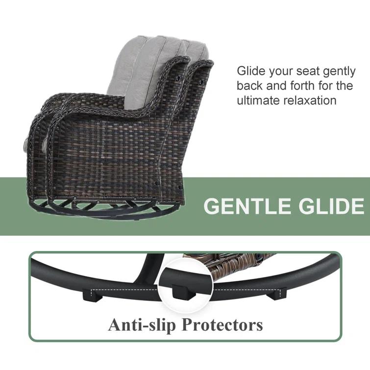 Carolina Outdoor Wicker Swivel Glide Chair with Cushions