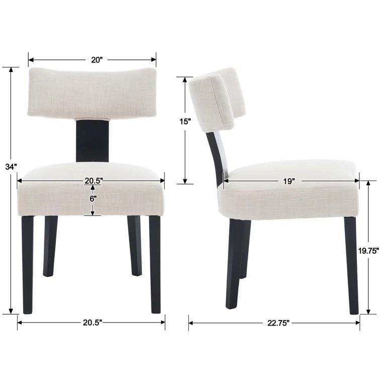 Mid Century Upholstered Side Chairs Farmhouse Dining Chairs With Wood Legs