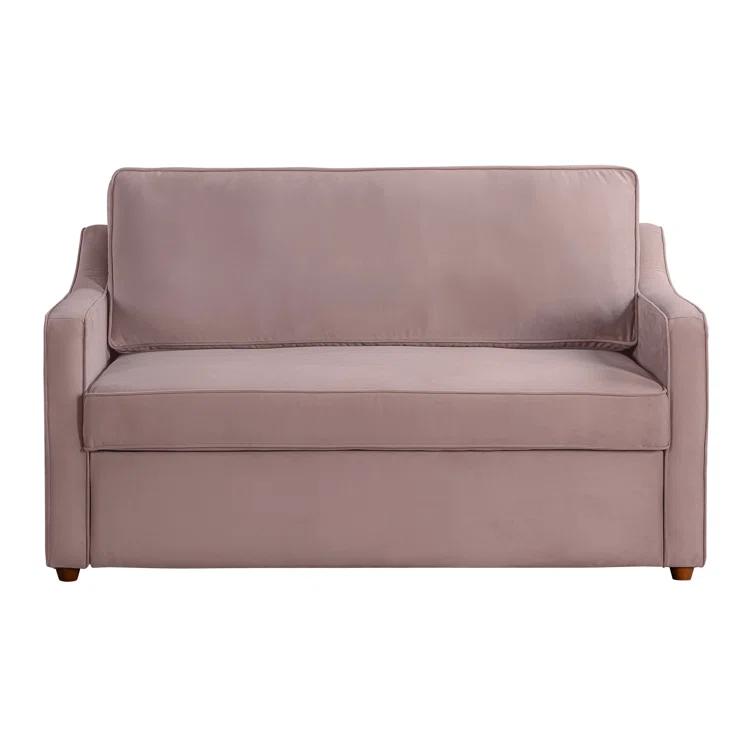 Serta Juliette 62.2'' Full Convertible Sofa w/ Velvet Upholstery
