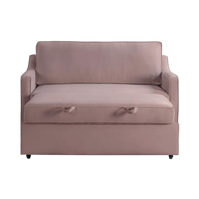 Serta Juliette 62.2'' Full Convertible Sofa w/ Velvet Upholstery