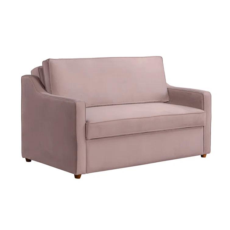 Serta Juliette 62.2'' Full Convertible Sofa w/ Velvet Upholstery