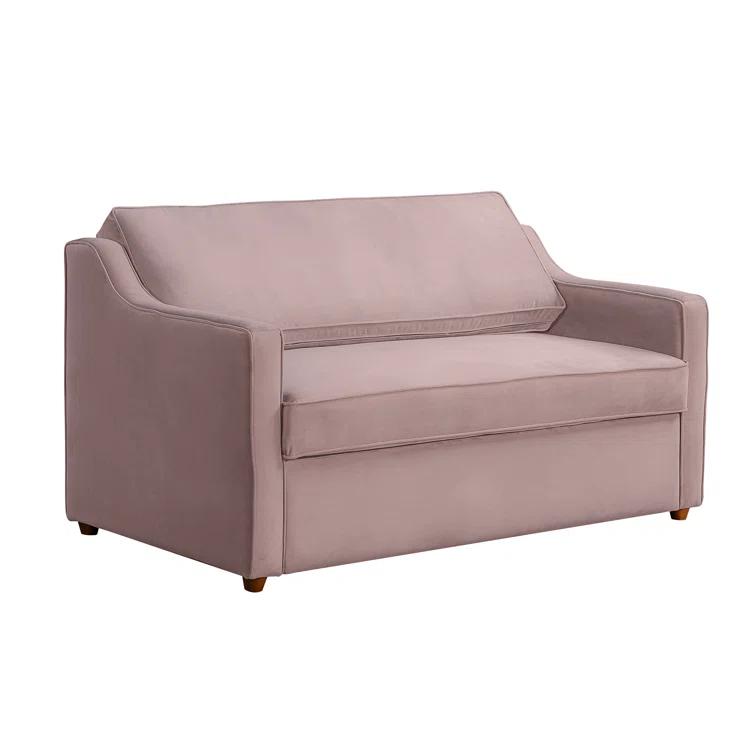 Serta Juliette 62.2'' Full Convertible Sofa w/ Velvet Upholstery