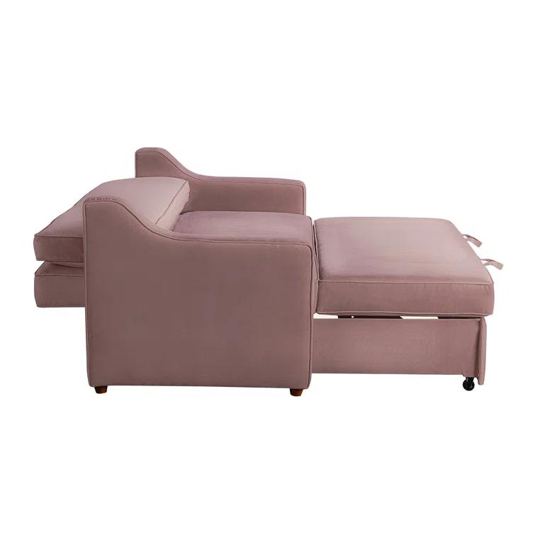 Serta Juliette 62.2'' Full Convertible Sofa w/ Velvet Upholstery
