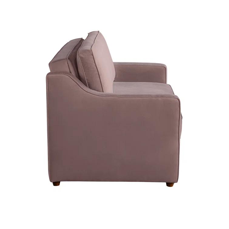 Serta Juliette 62.2'' Full Convertible Sofa w/ Velvet Upholstery