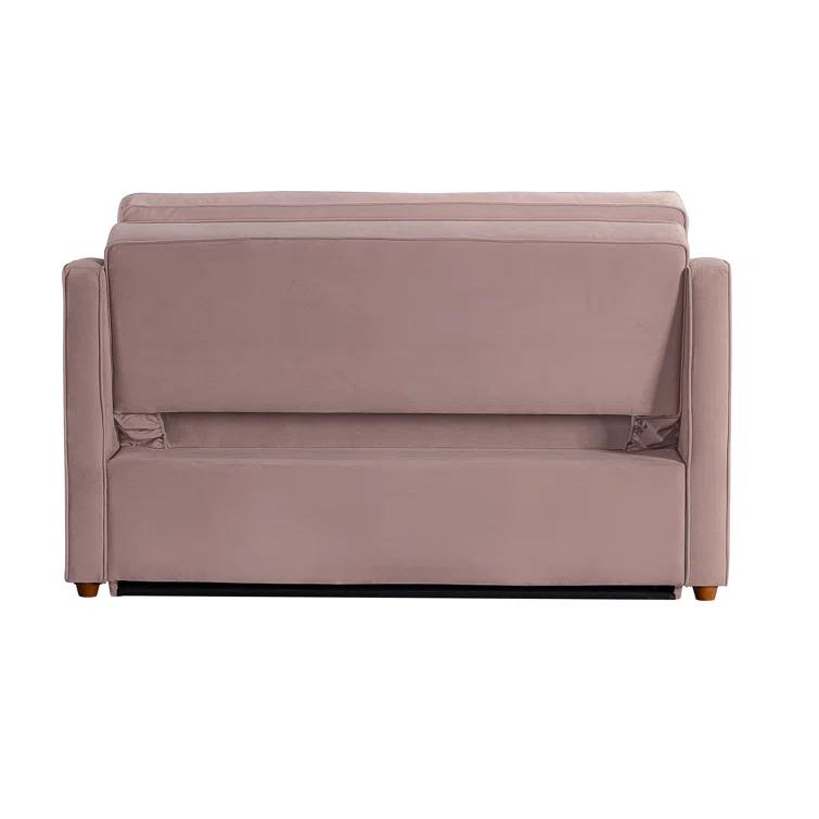 Serta Juliette 62.2'' Full Convertible Sofa w/ Velvet Upholstery