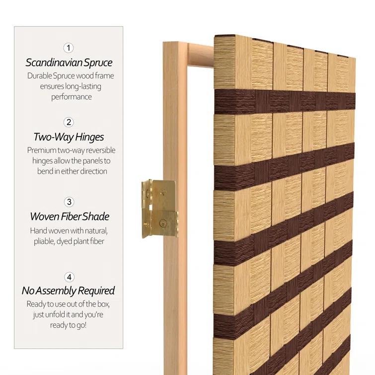 Oriental Furniture 6 ft. Tall Two Tone Natural Fiber Room Divider