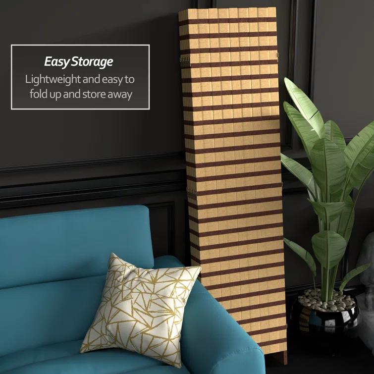 Oriental Furniture 6 ft. Tall Two Tone Natural Fiber Room Divider