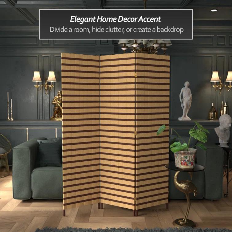 Oriental Furniture 6 ft. Tall Two Tone Natural Fiber Room Divider