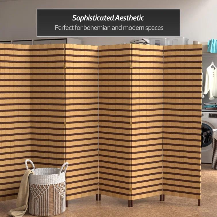 Oriental Furniture 6 ft. Tall Two Tone Natural Fiber Room Divider