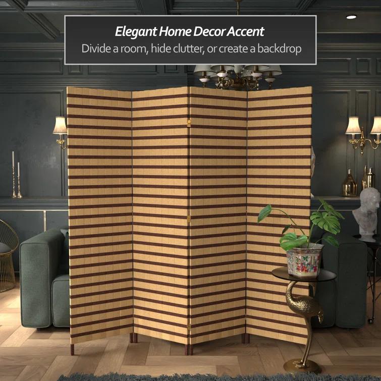 Oriental Furniture 6 ft. Tall Two Tone Natural Fiber Room Divider