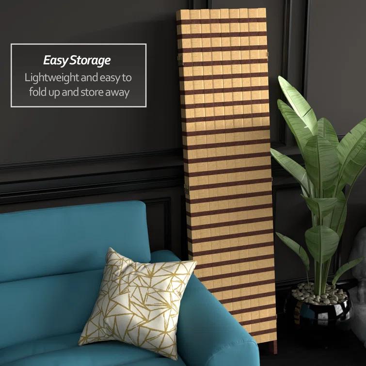 Oriental Furniture 6 ft. Tall Two Tone Natural Fiber Room Divider