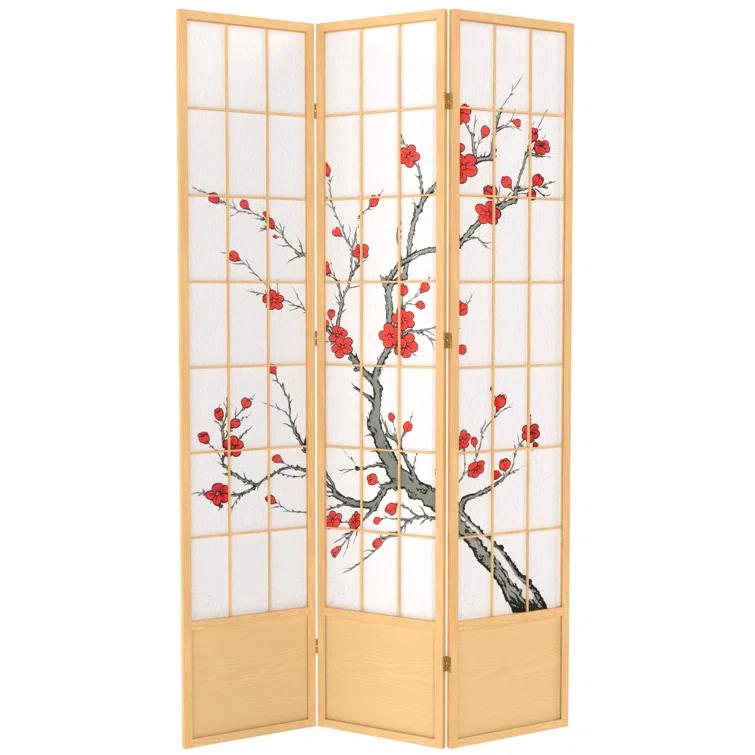 7 ft. Natural 3-Panel Room Divider