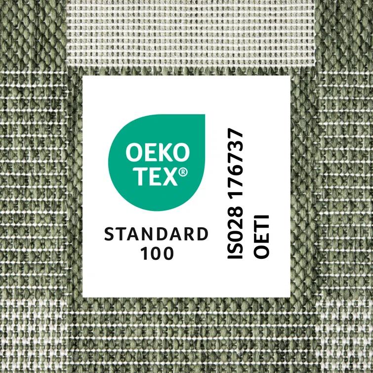 NICOLE MILLER NEW YORK Patio Country Ombre Chevron Outdoor Area Rug, Green/Cream