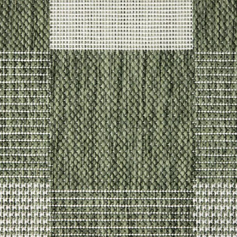 NICOLE MILLER NEW YORK Patio Country Ombre Chevron Outdoor Area Rug, Green/Cream