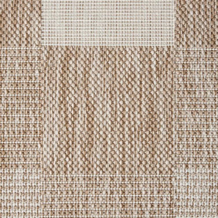 NICOLE MILLER NEW YORK Patio Country Ombre Chevron Outdoor Area Rug, Beige/Cream