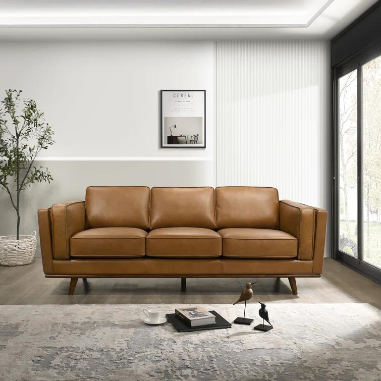 Rosanella 89'' Genuine Leather Sofa