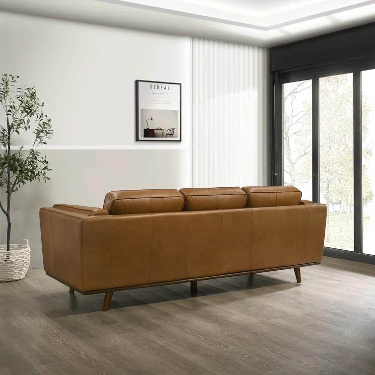 Rosanella 89'' Genuine Leather Sofa