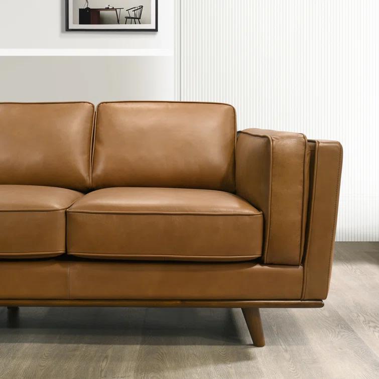 Rosanella 89'' Genuine Leather Sofa