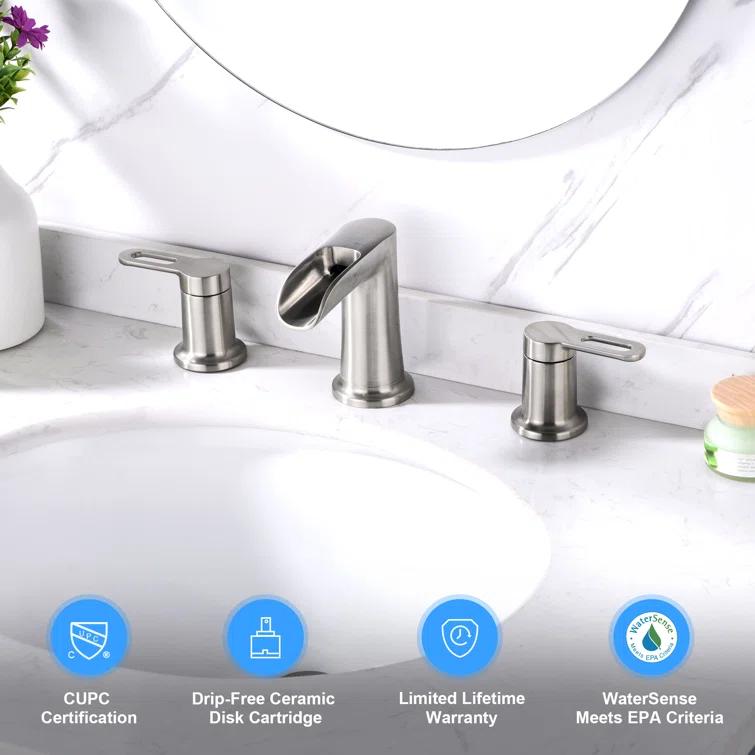 VividFall 8 in. Widespread 2-Handle Bathroom Faucet