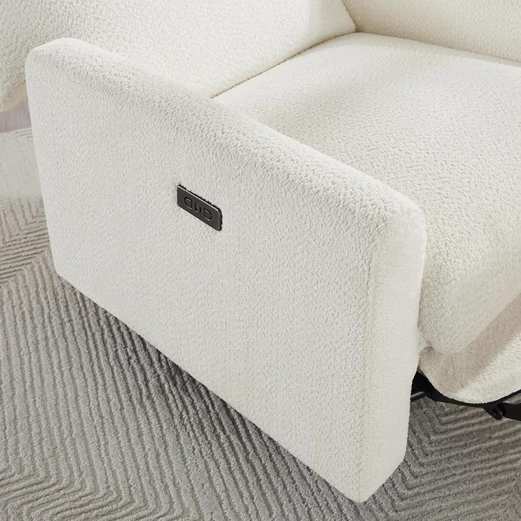 31.5 Inch Boucle Swivel Glider Power Recliner