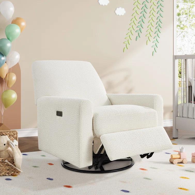 31.5 Inch Boucle Swivel Glider Power Recliner