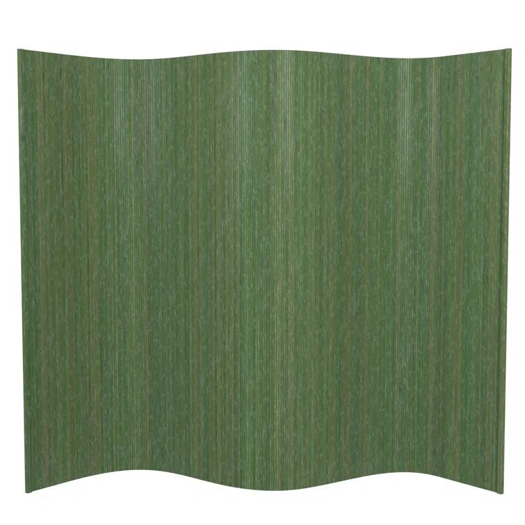 6 ft. Tall Bamboo Wave Screen - Distressed Green
