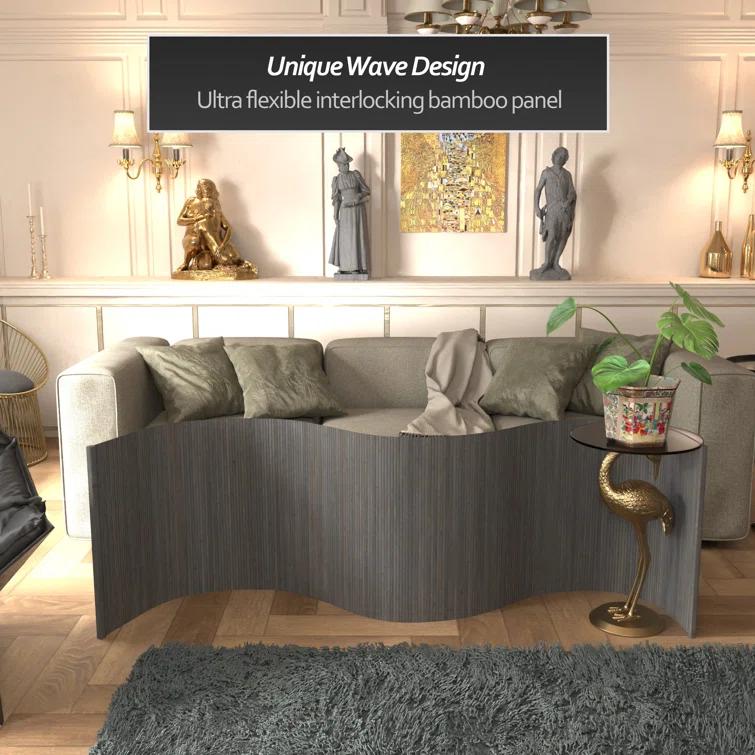 Red Lantern 2 ft. Short Bamboo Wave Screen - Grey