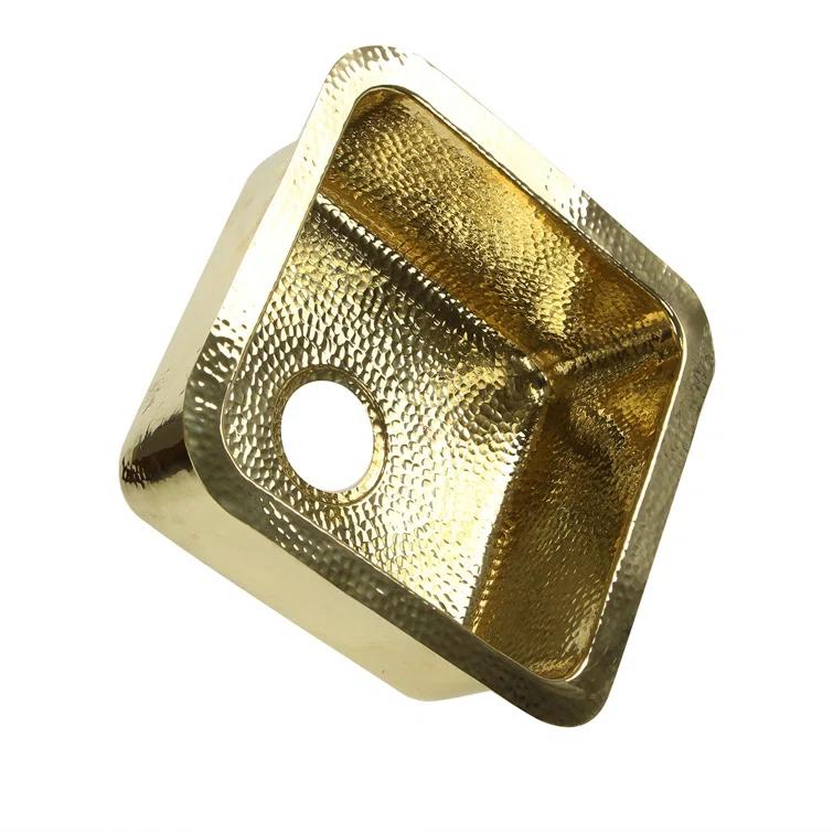 Brightwork 17" x 17" Hand-Hammered Dual Mount Kitchen/Bar Sink