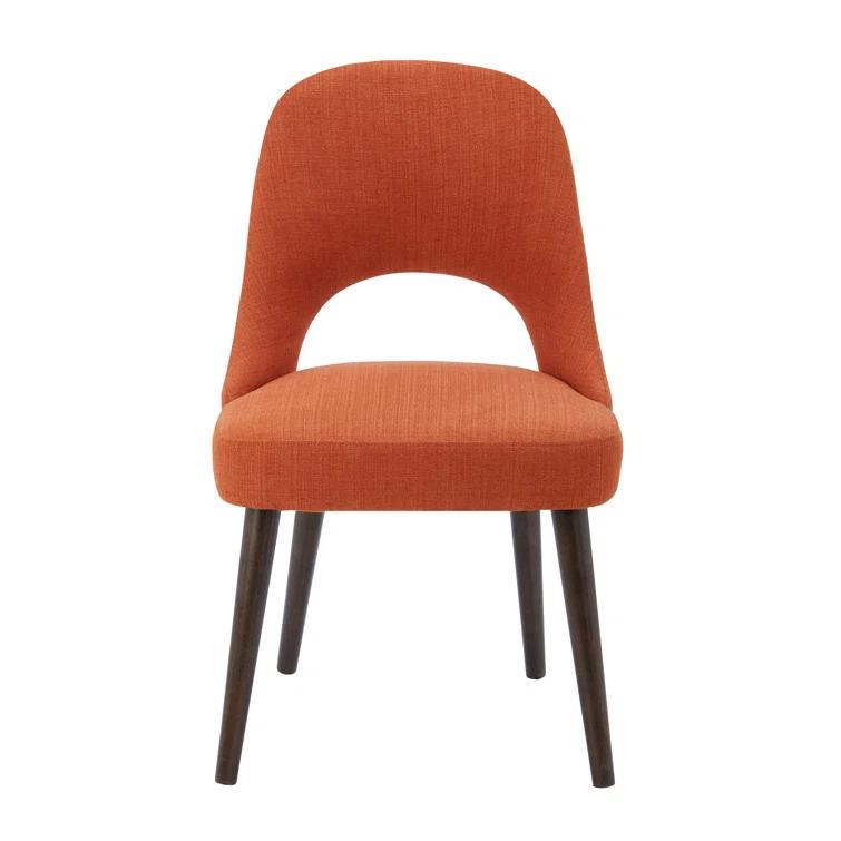Nola Upholstered Dining Side Chairs with Cutout Back Design
