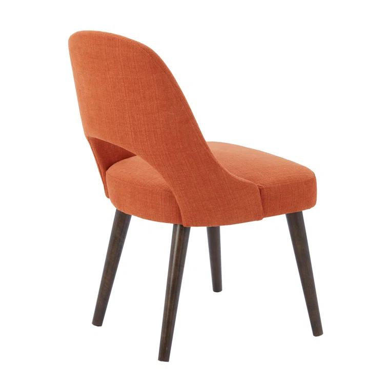 Nola Upholstered Dining Side Chairs with Cutout Back Design