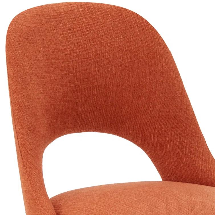Nola Upholstered Dining Side Chairs with Cutout Back Design