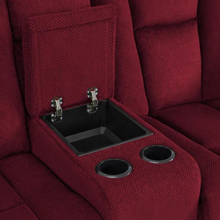 Power Reclining Sofa with Heat and Massage, USB Ports, Cup Holders, 3-Seat Dual Recliner Sofa