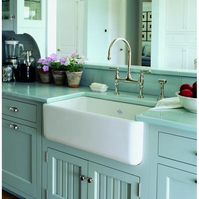 Lancaster 30" Single Bowl Farmhouse Apron Front Fireclay Kitchen Sink