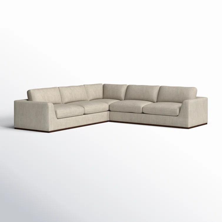 Aldred Silver Contemporary 120" Flared Arm Sectional Sofa