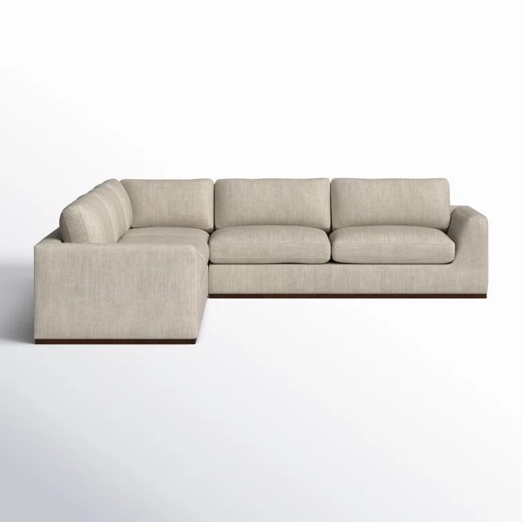 Aldred Silver Contemporary 120" Flared Arm Sectional Sofa