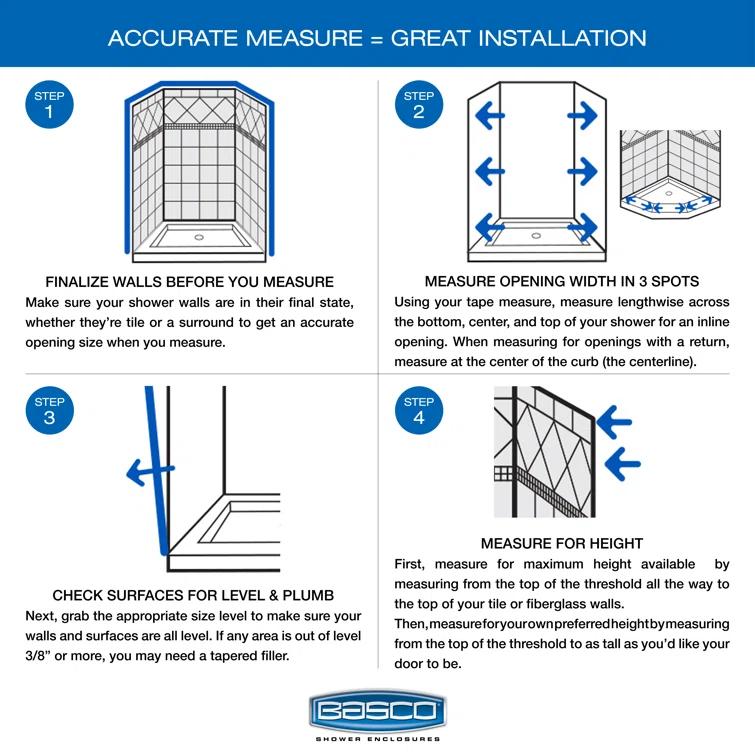 Deluxe 57.5'' W 68.6'' H Framed Neo-angle Reversible Shower Enclosure