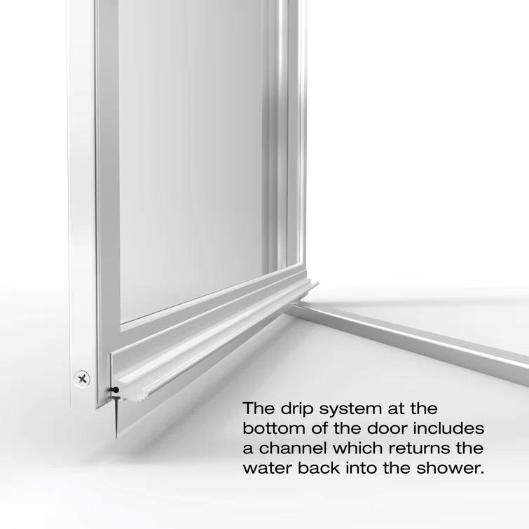 Deluxe 57.5'' W 68.6'' H Framed Neo-angle Reversible Shower Enclosure