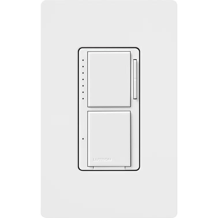 Lutron Maestro LED+ Dual Dimmer and Switch for 75-Watt LED Bulbs/2.5A Fans, Single Pole, White