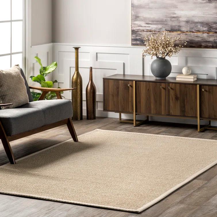Proper Sisal and Wool Tan Area Rug