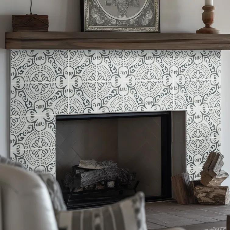Amara 8" x 8" Encaustic Look Matte Porcelain Floor & Wall Tile