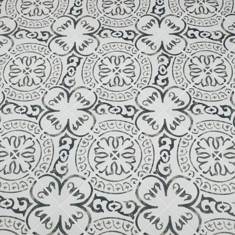 Amara 8" x 8" Encaustic Look Matte Porcelain Floor & Wall Tile