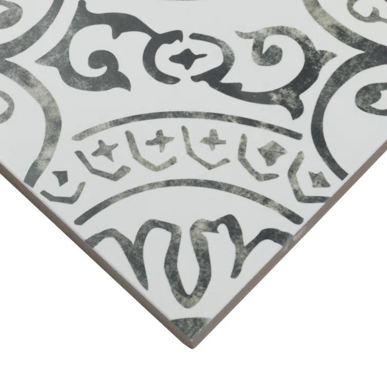 Amara 8" x 8" Encaustic Look Matte Porcelain Floor & Wall Tile